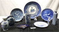 11 pcs. Blue & White Asian Porcelain Decor Wares