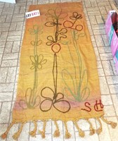 67”x30” hanging woven wall tapestry signed S H