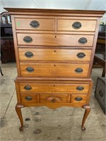 QUEEN ANNE SOLID MAHOGANY TALL CHEST