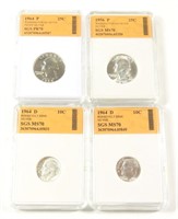 SILVER LOT WASHINGTON QUARTERS ROOSEVELT DIMES