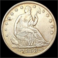 1853 A+R Seated Liberty Half Dollar CLOSELY