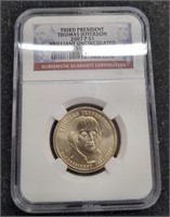 2007 Thomas Jefferson Golden Dollar coin NGC