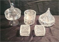 Glass and plastic covered dishes