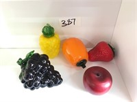 Set Of Handmade Glass And Plastic Fruit Grapes