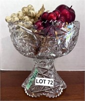 (2) Piece Cut Glass Crystal Fruit Bowl on Stand.