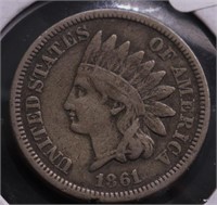 1861 INDIAN HEAD CENT VF