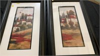 Framed wall art lot of two pieces approximately