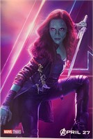 Zoe Saldana Autograph Avengers Poster