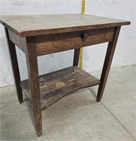 1 drawer oak library table 30"20"30