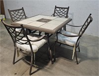 Aluminum tile top patio set