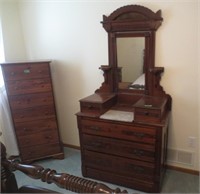 NICE marble insert dresser w/mirror, antique