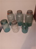 6 vintage ball Mason jars.