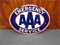 Emergency AAA Service Porcelain Sign Double Sided