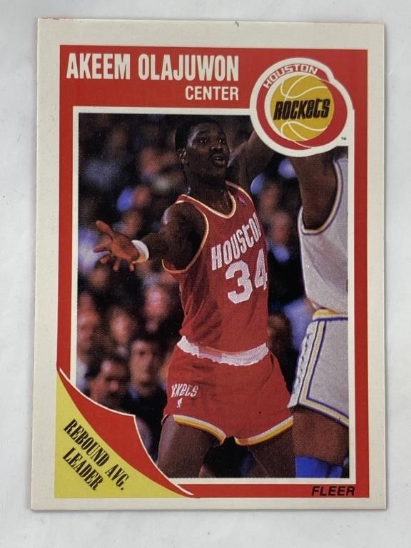 1989 Fleer HOF Akeem Olajuwon Card