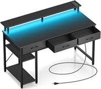 (U) Rolanstar Computer Desk with Power Outlets & L