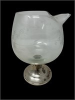 Newport Sterling and cut glass water pitcher