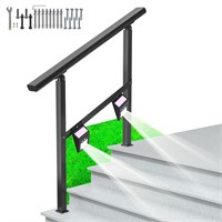 4FT Outdoor Steps Handrails with 2 LED Solar Light