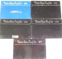 (5) US Mint proof sets:  1970, 1974, 1975, 1976