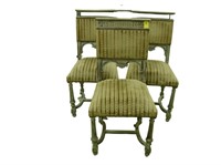 Set of four French Renaissance dining chairs with