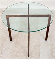 Knoll Barcelona Style Glass Top Side Table