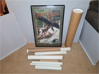 (3) REMINGTON POSTERS & MAIL TUBE CARRIERS