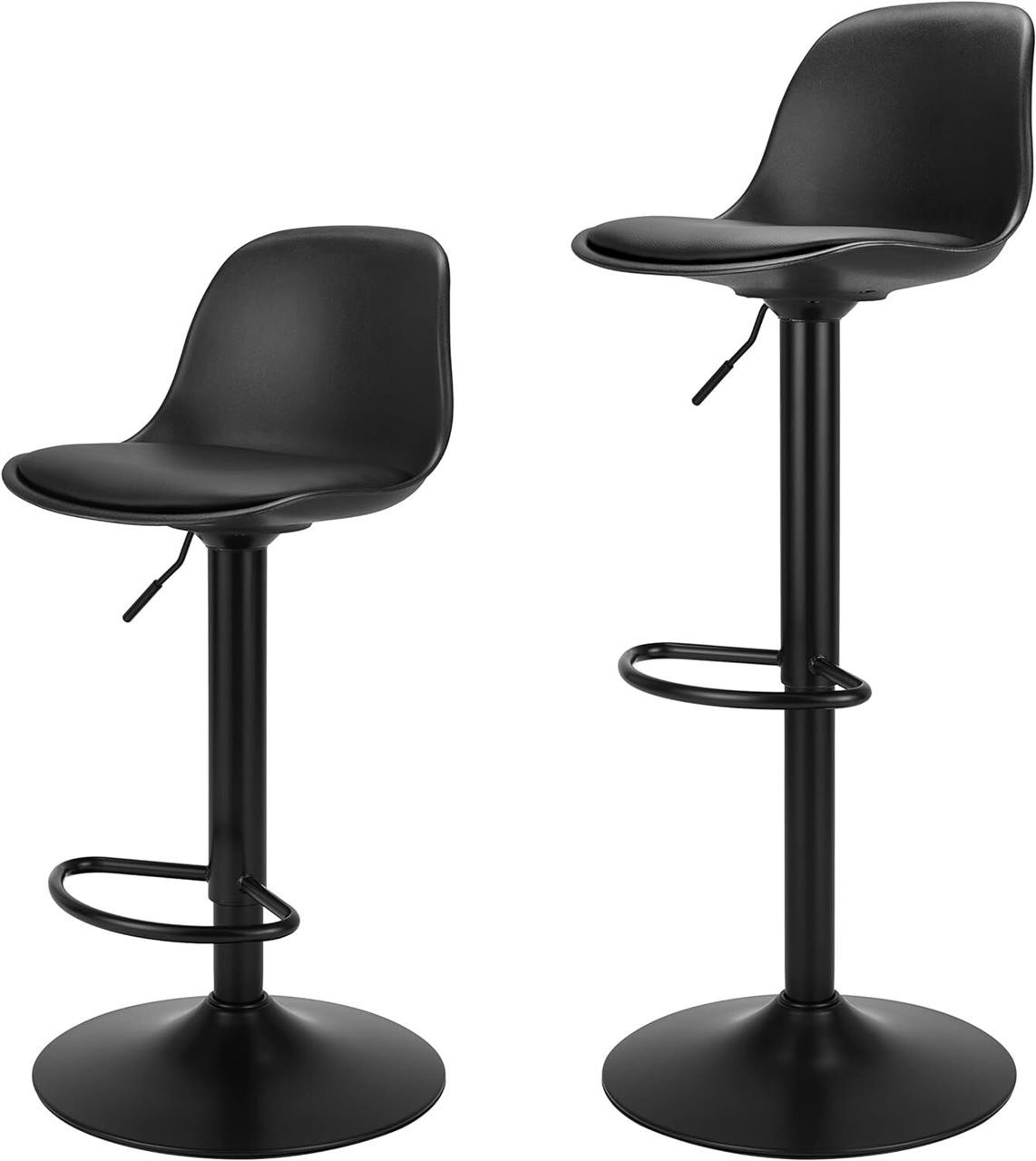 Finnhomy Swivel Bar Stools  Set of 2  Black