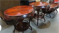 (2X) BURLED CHERRY ROUND END TABLES BOTTOM GALLERY
