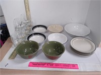 Assorted Glassware Glasses Bowls & Salad Plates