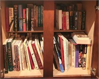 CONTENTS OF CABINET, COOK BOOKS AND NOVELS