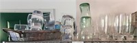 GROUP OF ASSORTED GLASSWARE, TEA GLASSES, MISC