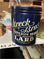 STRECK BROS LARD CAN WITH MATERIAL