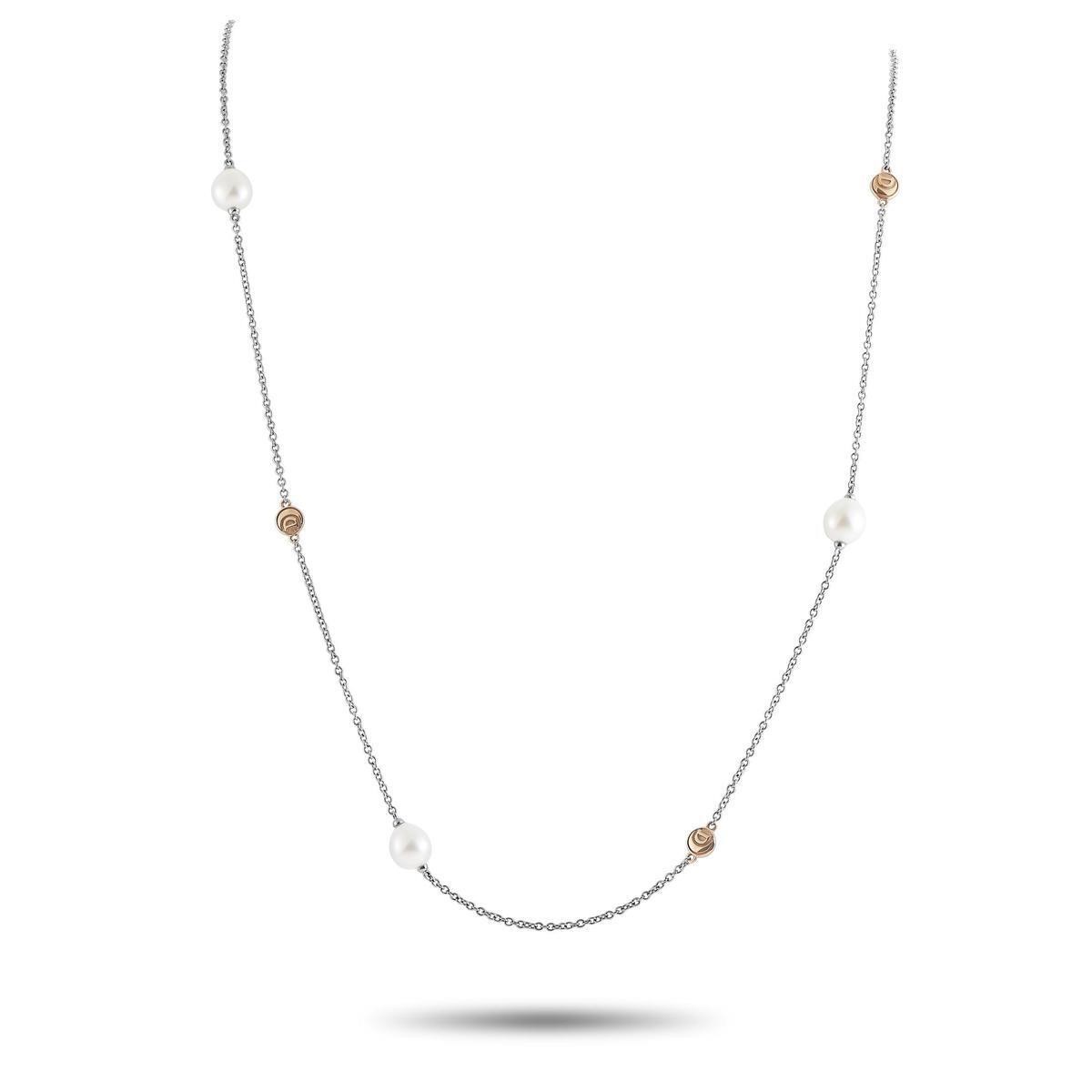Damiani 18K White and Rose Gold Pearl Necklace