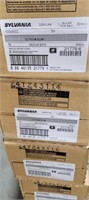 Sylvania Light Bulbs. 7 boxes, 30 bulbs per box