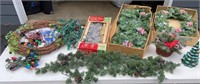 Big box lot Christmas decorations/garlands,