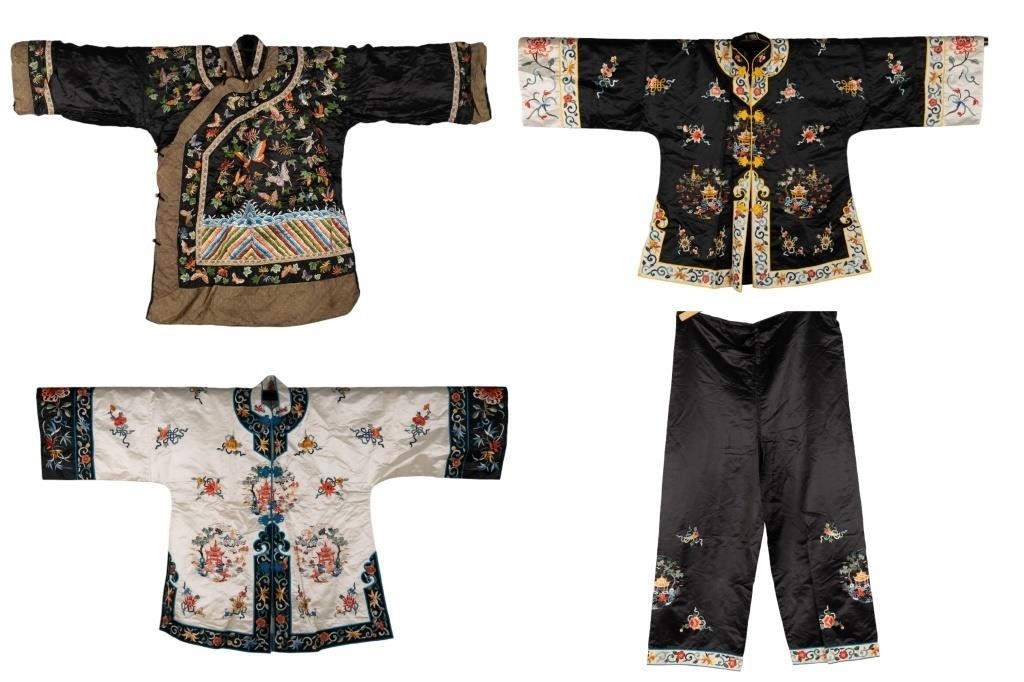 Vintage Chinese Robes (3), One w/ Trousers