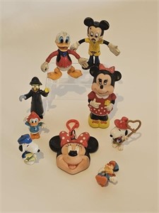 VTG FIGURINE LOT-MICKEY MOUSE,SNOOPY,DONALD DUCK
