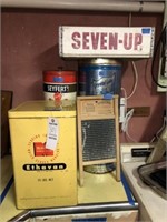 Seven-up Crate, Seyfert's Tins +
