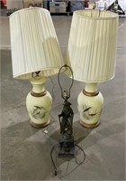 (M) Vintage Table Lamps 39” and 30”