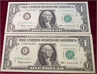 (2) 1963 Star $1 Bills