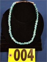 1 18" TURQUOISE BEADED NECKLASE (SHIP OR PICK UP)
