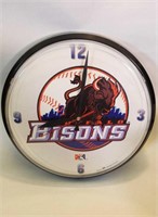 Buffalo New York bison baseball clock