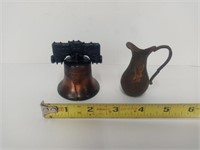 Miniature Brass Liberty Bell & Pitcher