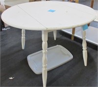 White round drop-leaf table
