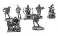Lot Of 7 The Franklin Mint Pewter Figurines