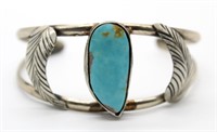 S.W. / N.A. Feather & Turquoise Bracelet