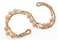 Pierced Rosè Gold Tone Beaded Necklace