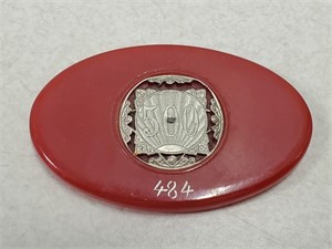 Vintage Bakelite Oval Casino Poker Chip