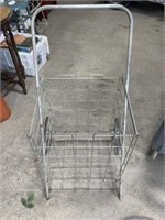 Metal shopping basket buggy