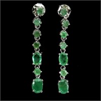 Natural Unheated Oval Emerald Earrings