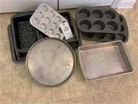 group of baking sheets & muffing pans